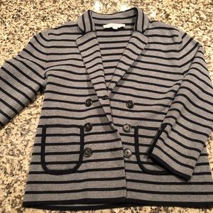 Loft navy and gray striped blazer